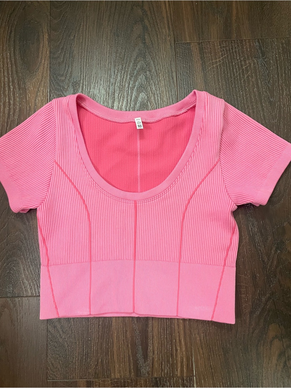 Hot Pink Offline by Aerie Seamless Rib Scoop T-Shirt (Small)